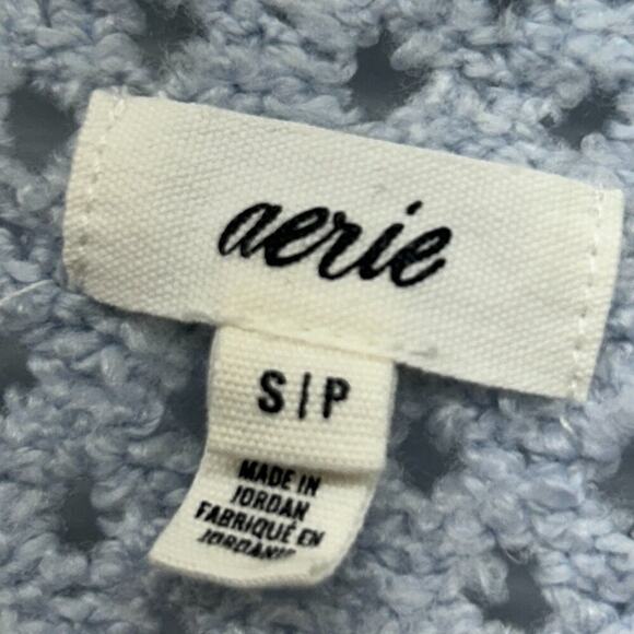 Aerie Baby Blue V-Neck Cozy Pullover Oversized Knit Sweater Small - Picture 6 of 7
